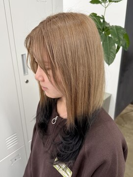 ジュノ 鹿児島中央店(Juno) ミルクティーベージュ×ブラックエンドカラー