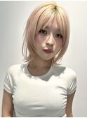 ミディアムレイヤーボブレイヤーウルフレイヤー顔まわりレイヤー