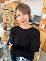 ユラギ フロム ユイマァル 倉敷(YURAGI from YUIMARL)&nbsp;倉敷ショート30代40代50代白髪ぼかしカラーミルクティーベージュ