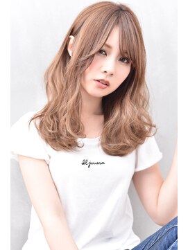 オウル(Owll) ★DISHEL★大人かわいいセミロング★パールベージュ小顔前髪