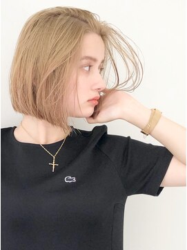 トルネード(TORNADO) 韓国風外国人風 ブロンド 切りっぱなしボブ タンバルモリM622
