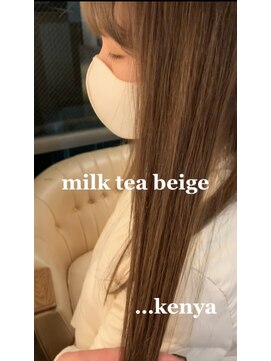 ソーエン バイ ヘッドライト 熊本店(soen by HEADLIGHT) 大人かわいい×ブリーチなし×ミルクティーベージュ