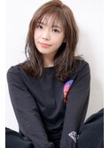 キャラメルベージュシースルーバンク[グレージュカラー]◎30代