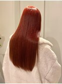 【 ito / 梅田 】オレンジレッド×ストレートヘア