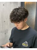 マッシュ×波巻きパーマ