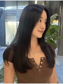 韓国レイヤー　ブルーブラックカラー×髪質改善トリートメント