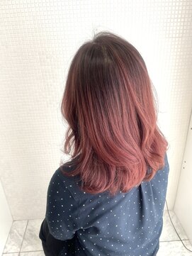 トップヘアー 中庄店(TOP HAIR fuapua) バレイヤージュ×ワインレッド【りり】