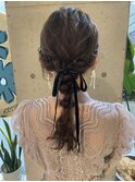 夏でも崩れない　編み下ろしヘアセット