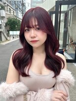 シャルム 溝の口店(charme)&nbsp;韓国風くびれヘアアプリコットオレンジワインレッド小顔ヘア