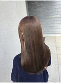 アッシュブラウン/ブリーチ無しカラー/艶カラー