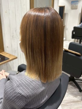 エミュー 大船店(emue) 大船駅ワンカラーブリーチなしダブルカラーオリーブブラウン30代