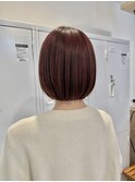 大人可愛い丸みボブピンクラベンダー髪質改善カラー