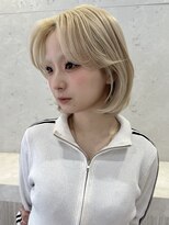 コール ネックス ザ サロン 表参道(COALL nex the salon)&nbsp;顔まわりレイヤー　ブロンドボブ