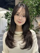 トータルビューティーサロン プリエ(prier)&nbsp;ロングレイヤーカット/暗髪カラー/ショコラブラウン/髪質改善