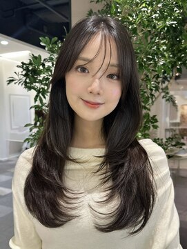 トータルビューティーサロン プリエ(prier) ロングレイヤーカット/暗髪カラー/ショコラブラウン/髪質改善