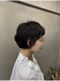 くびれヘア/暗めカラー/アプリコットオレンジ/縮毛矯正