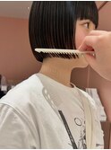 切りっぱなしボブ/髪質改善ストレート