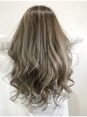 外国人風グレージュダブルカラー×ハイライト