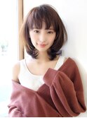 前髪大人かわいいフリンジウエーブココアブラウン