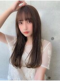大人可愛いココアブラウンナチュラルロング