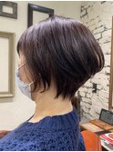 丸みショート  グレイヘア☆オシャレ染め