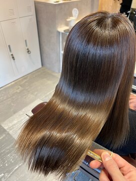 アディクト 東陽町西口(addict) 縮毛矯正で大人上品なツヤ髪暗めミルクブラウン［東陽町］