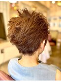 60代 ふんわりショートヘア/くびれショート/髪質改善/元町/