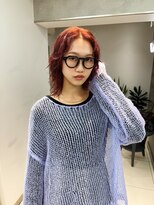 ヴェイン 渋谷(vain)&nbsp;くるくるパーマ×レッドカラー