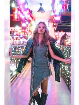 サニー 渋谷(SUNNY) アプリコットオレンジ、ホワイトブロンド、ロングレイヤー