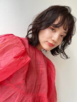 ホフ 大阪心斎橋店(F.O.F) ベージュインナーカラーショートボブレイヤーミディアム前髪