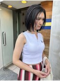 透ける感、縮毛矯正＋シンプルボブ
