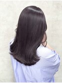 ハイライトカラーくびれヘアアプリコットオレンジ