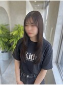 ロングレイヤー顔まわりレイヤー/ブラウンベージュ