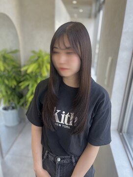 エレノア 枚方(Eleanor) ロングレイヤー顔まわりレイヤー/ブラウンベージュ