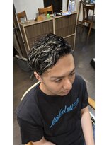 オムヘアーバイグルーマーズ(HOMME HAIR by GROOMER/S)&nbsp;サイドパート×ハードパーマ×メッシュ　HOMMEHAIR２ｎｄ江ヶ崎