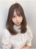 イメチェンヘアスタイル小顔に見せるヘアココアベージュ