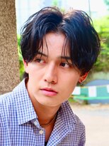 エルマーク 梅田(L-MARK)&nbsp;センターパート/ニュアンスパーマ/カルマパーマ/メンズ/眉毛