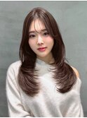 韓国風レイヤーカット顔まわりくびれオルチャン堀江