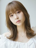 フレイムス ヘアアンドリラックス 赤羽店(Frames hair&relax) 清楚系セミロング20代30代◎前髪あり透明感ベージュカラー赤羽