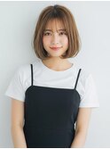 ブリーチ無しベージュカラー/ミニボブ