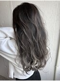 【EIGHT福岡】nabe_long_バレイヤージュアッシュシルバー★
