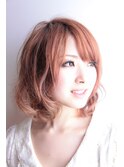 ピンクパーマボブスタイル