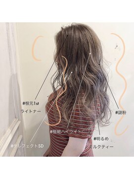 スーベニール(souvenir) ■白髪対応■ハイライト3Dカラー ミルクティーグレージュロング