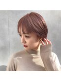 刈り上げ女子 ショコラピンク  美シルエット 束感ショート