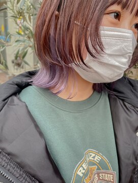 テトラ バイ ネオリーブ 横浜西口店(tetra by neolive) ウルフカット×インナーカラーラベンダーパープル☆