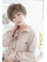 ミック ヘアアンドメイク アップ 駒込店(miq Hair&Make up) 個性的ホワイティグレージュ外国人風無造作束感ショートa1