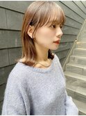外ハネボブ　鎖骨ロブ　前髪カット　ワイドバング　イメチェン