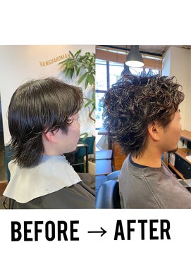 ヴァンガードマン 早稲田(vanguardman) 逆巻きパーマ