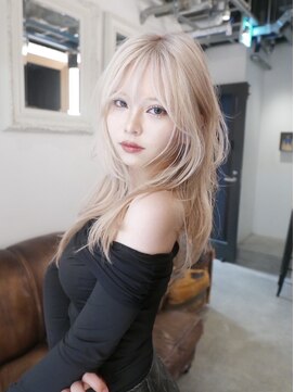 ラベル 渋谷(LAVEL) ブロンド×レイヤーカット/抜きっぱなしブリーチ_ハイトーン