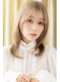 透明感ダブルカラーくびレイヤーミディアムウルフZ大宮10代20代